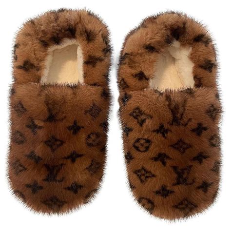 louis vuitton fur slippers cheap